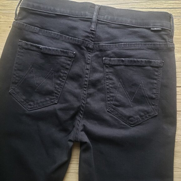 MOTHER Insider Crop Step Black Fray Jeans - Picture 7 of 16